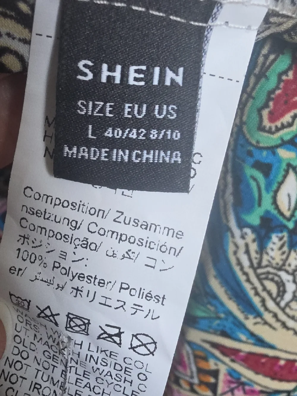 Shein Colorful Open Front Paisley Kimono - Picture 5 of 5